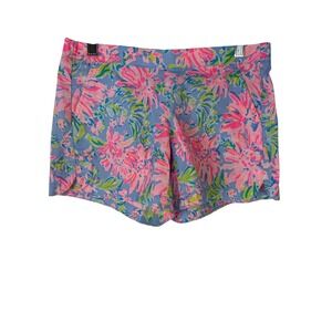 Lilly Pulitzer Ocean View Shorts XS Pink Floral Print Elastic Waist Beach Resort
